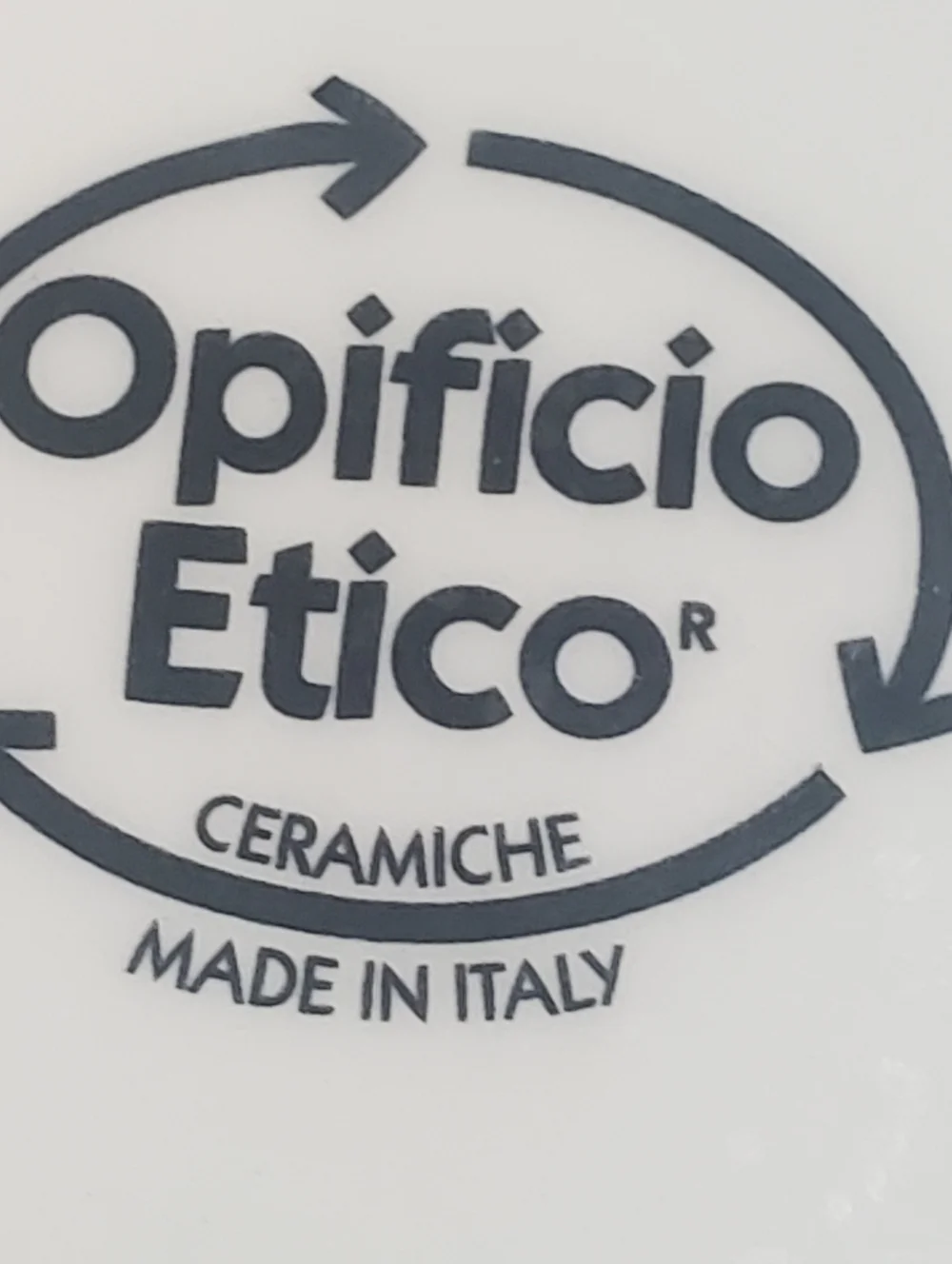 OPIFICIO ETICO PASTA DISH. MADE IN ITALY. 12.5 WIDE. YELLOW BLUE CERAMIC